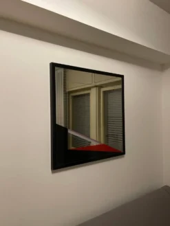 Miroir d'art Eugenio Carmi, style Memphis, design collectible italien des années 70.
