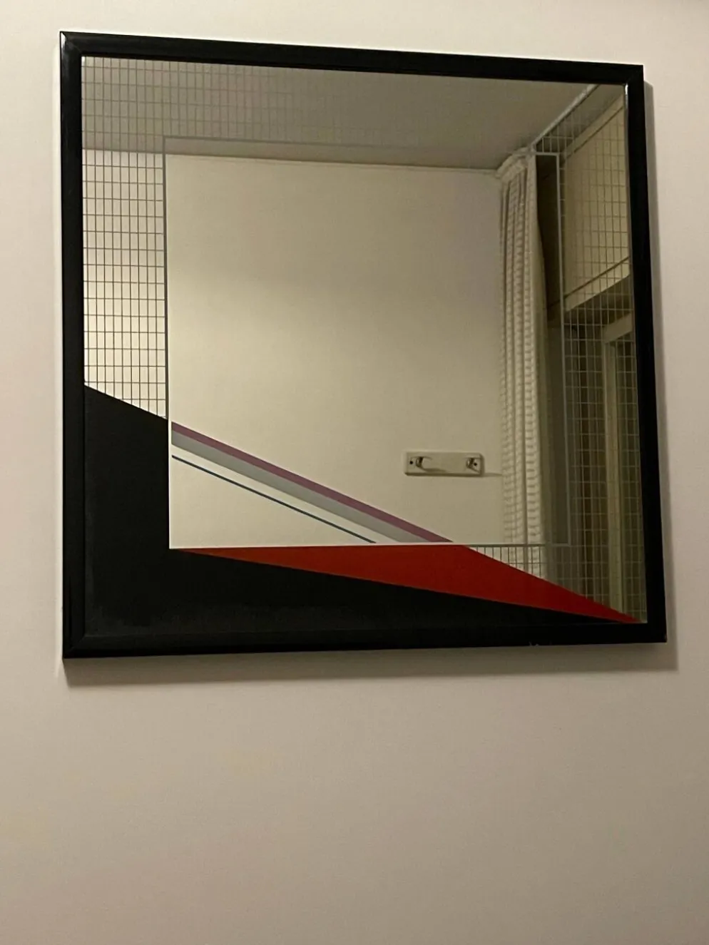 Miroir d'art Eugenio Carmi, style Memphis, design collectible italien des années 70.