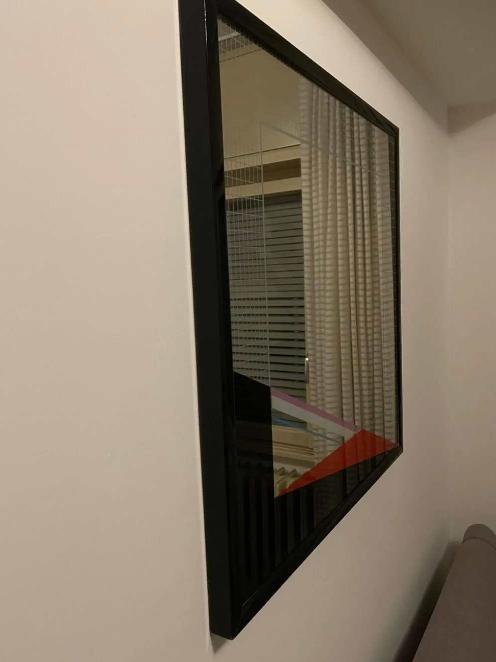 Miroir d'art Eugenio Carmi, style Memphis, design collectible italien des années 70.