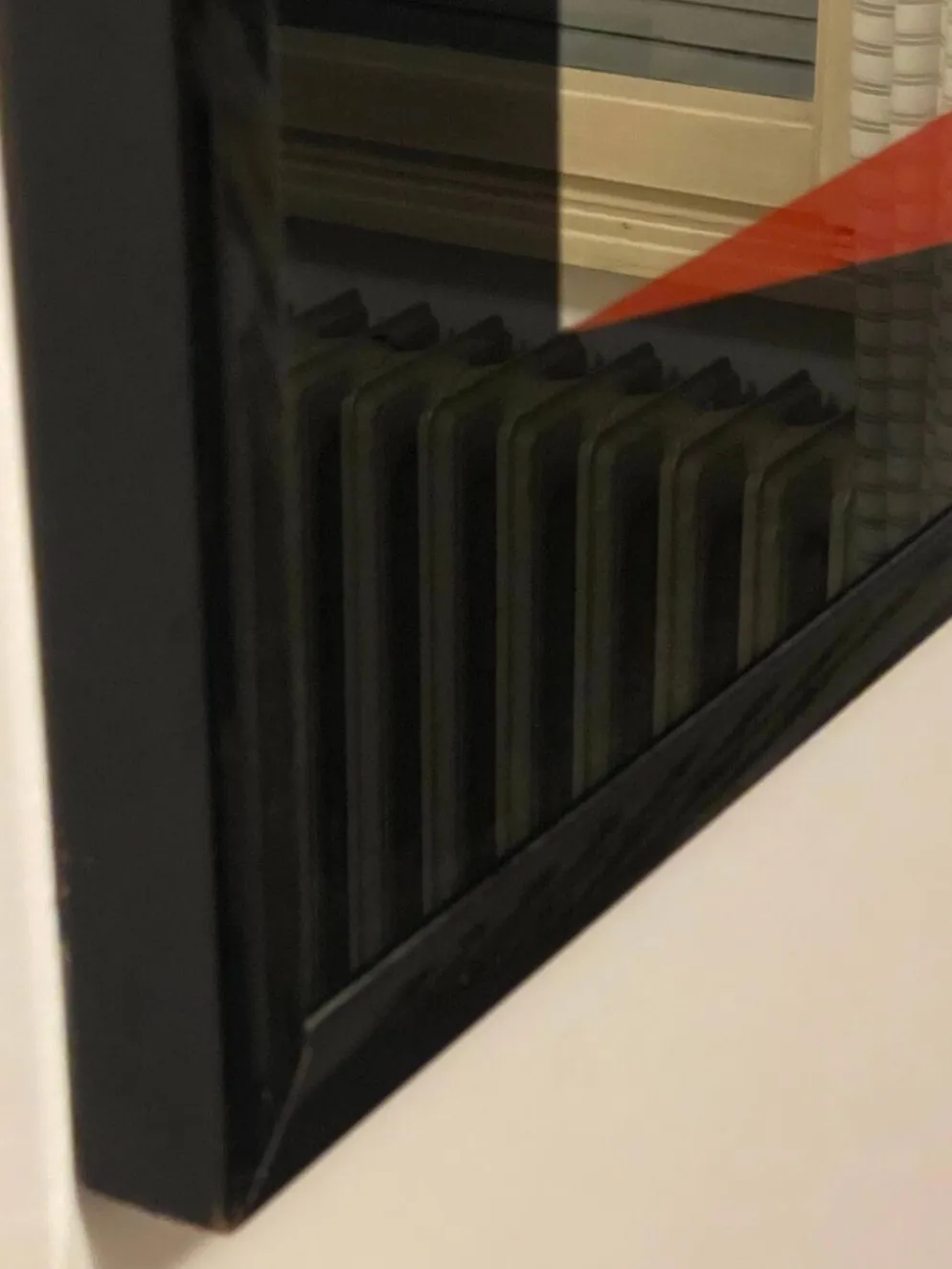 Miroir d'art Eugenio Carmi, style Memphis, design collectible italien des années 70.