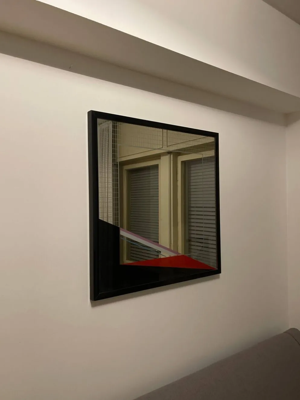 Miroir d'art Eugenio Carmi, style Memphis, design collectible italien des années 70.