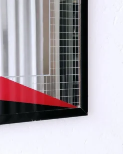 Miroir d'art Eugenio Carmi, style Memphis, design collectible italien des années 70.