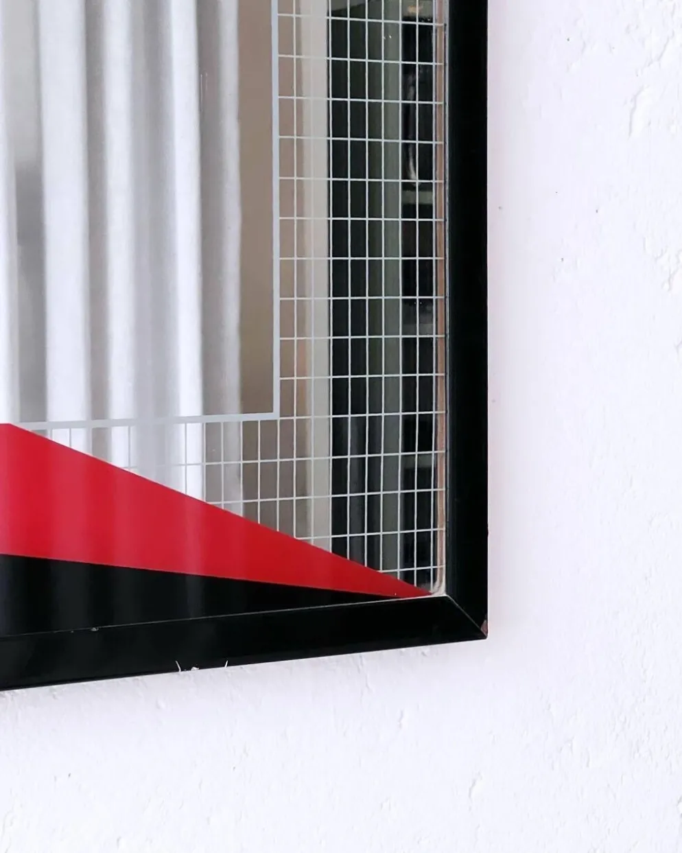 Miroir d'art Eugenio Carmi, style Memphis, design collectible italien des années 70.