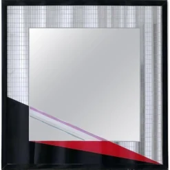 Miroir d'art Eugenio Carmi, style Memphis, design collectible italien des années 70.