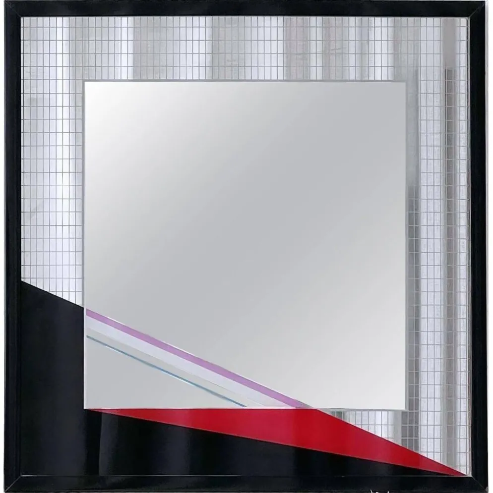 Miroir d'art Eugenio Carmi, style Memphis, design collectible italien des années 70.