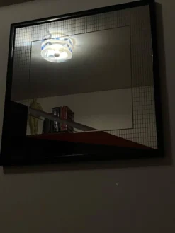 Miroir d'art Eugenio Carmi, style Memphis, design collectible italien des années 70.