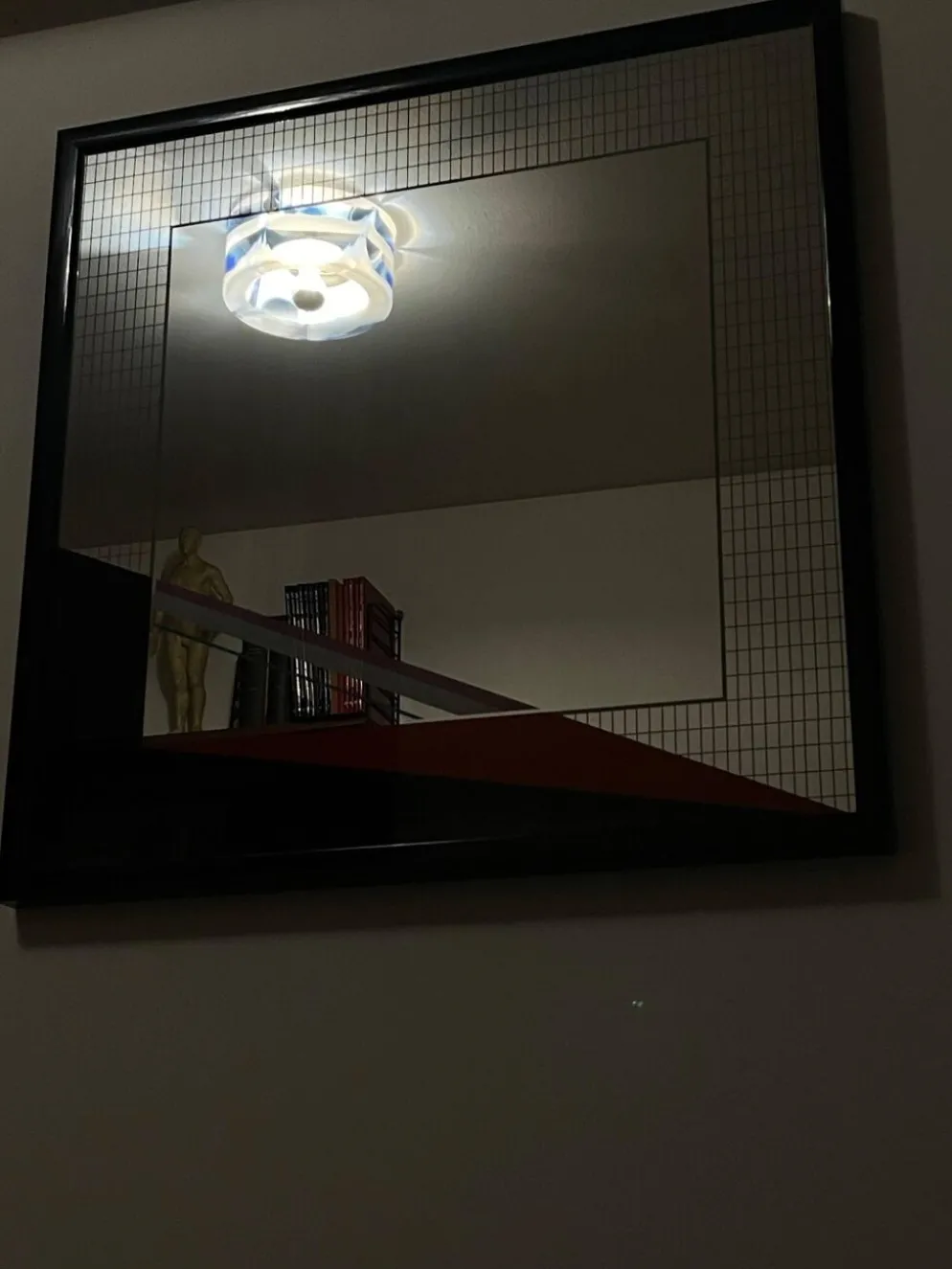 Miroir d'art Eugenio Carmi, style Memphis, design collectible italien des années 70.