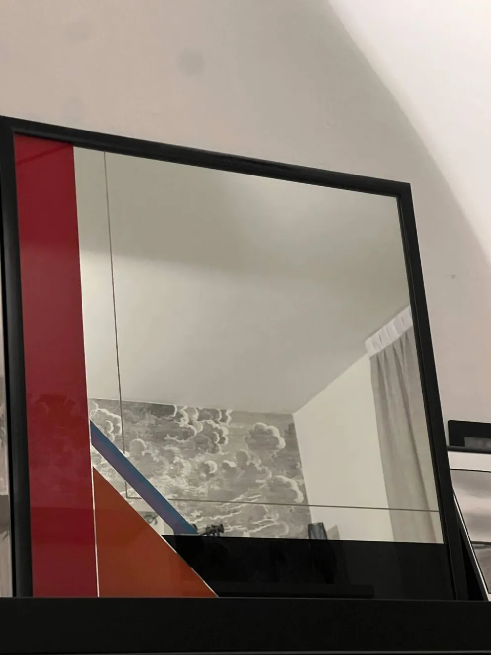 Miroir décoratif par l'artiste italien Eugenio Carmi, style Memphis, amusant !