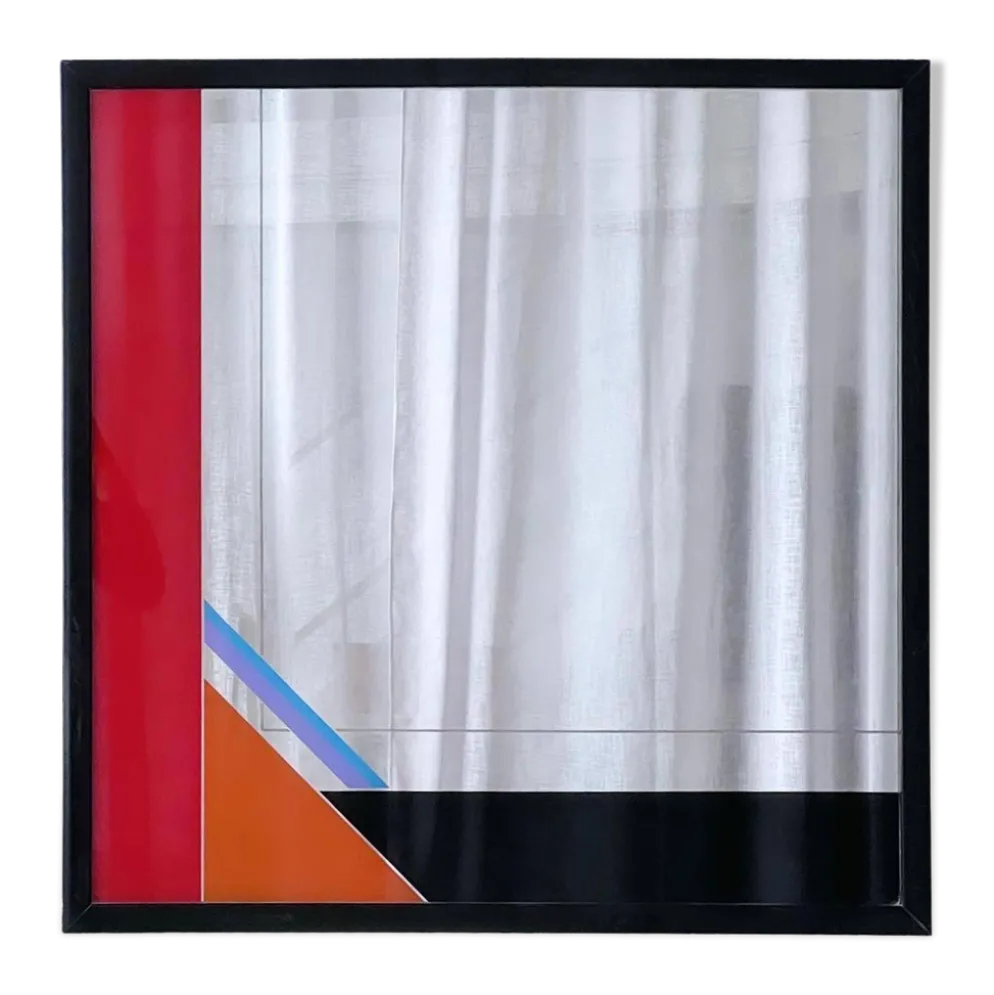Miroir décoratif par l'artiste italien Eugenio Carmi, style Memphis, amusant !