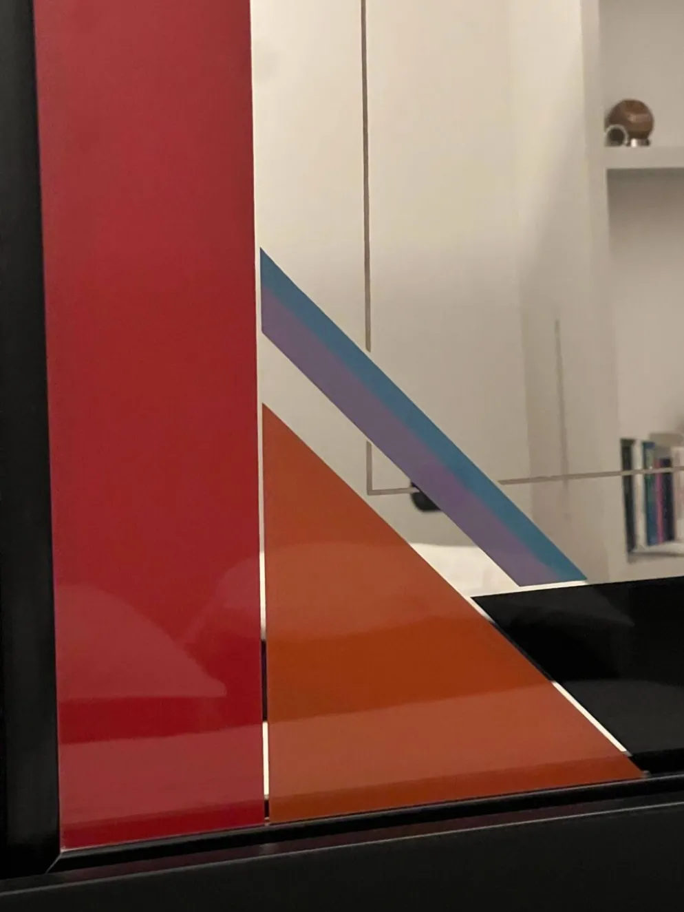 Miroir décoratif par l'artiste italien Eugenio Carmi, style Memphis, amusant !