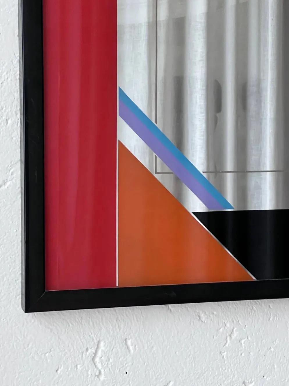 Miroir décoratif par l'artiste italien Eugenio Carmi, style Memphis, amusant !