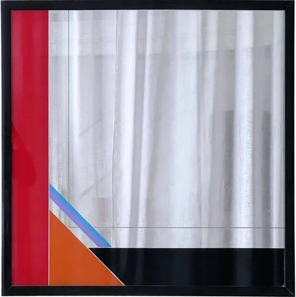 Miroir décoratif par l'artiste italien Eugenio Carmi, style Memphis, amusant !