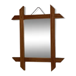 Miroir de barbier en bois blond