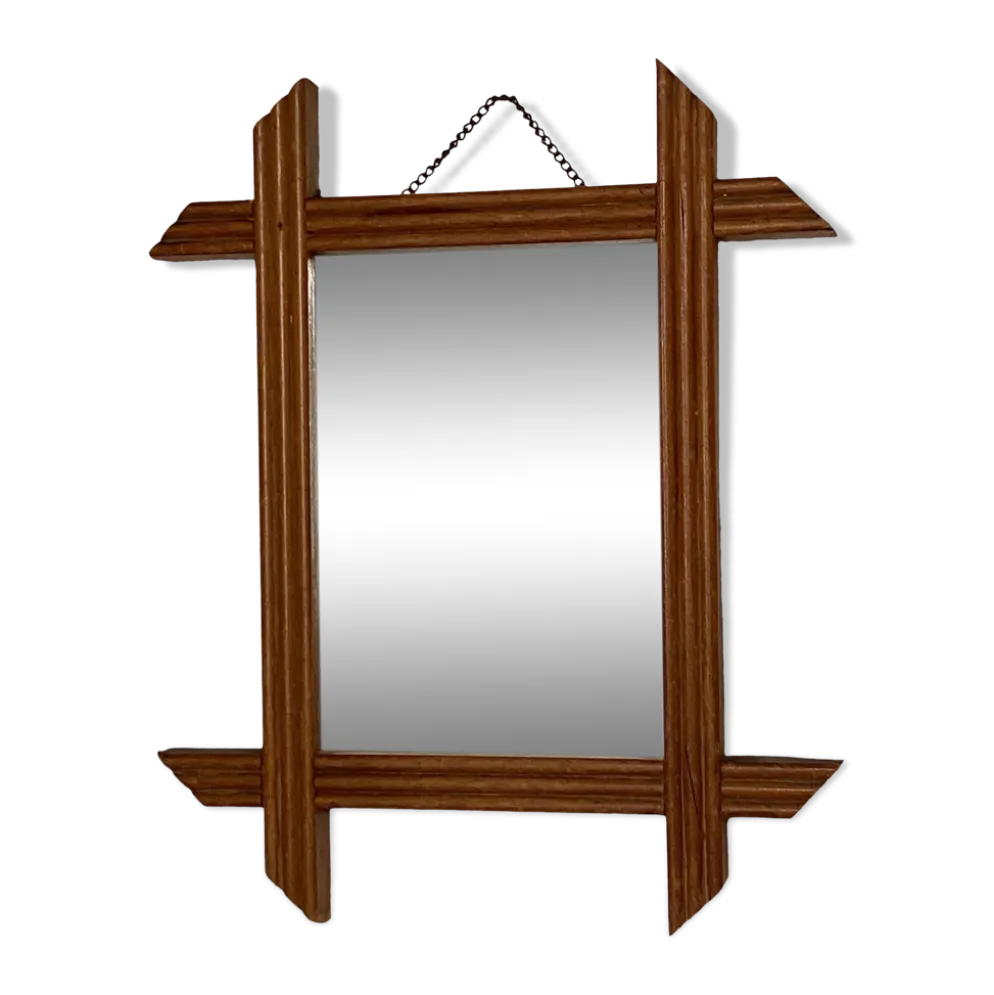 Miroir de barbier en bois blond