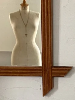 Miroir de barbier en bois blond