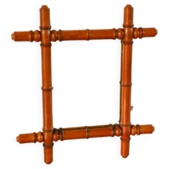 Miroir de barbier en bois effet bambou 44 x 39 cm