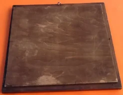 Miroir de barbier encadrement en bois pitchpin à double filets années 1930-1940