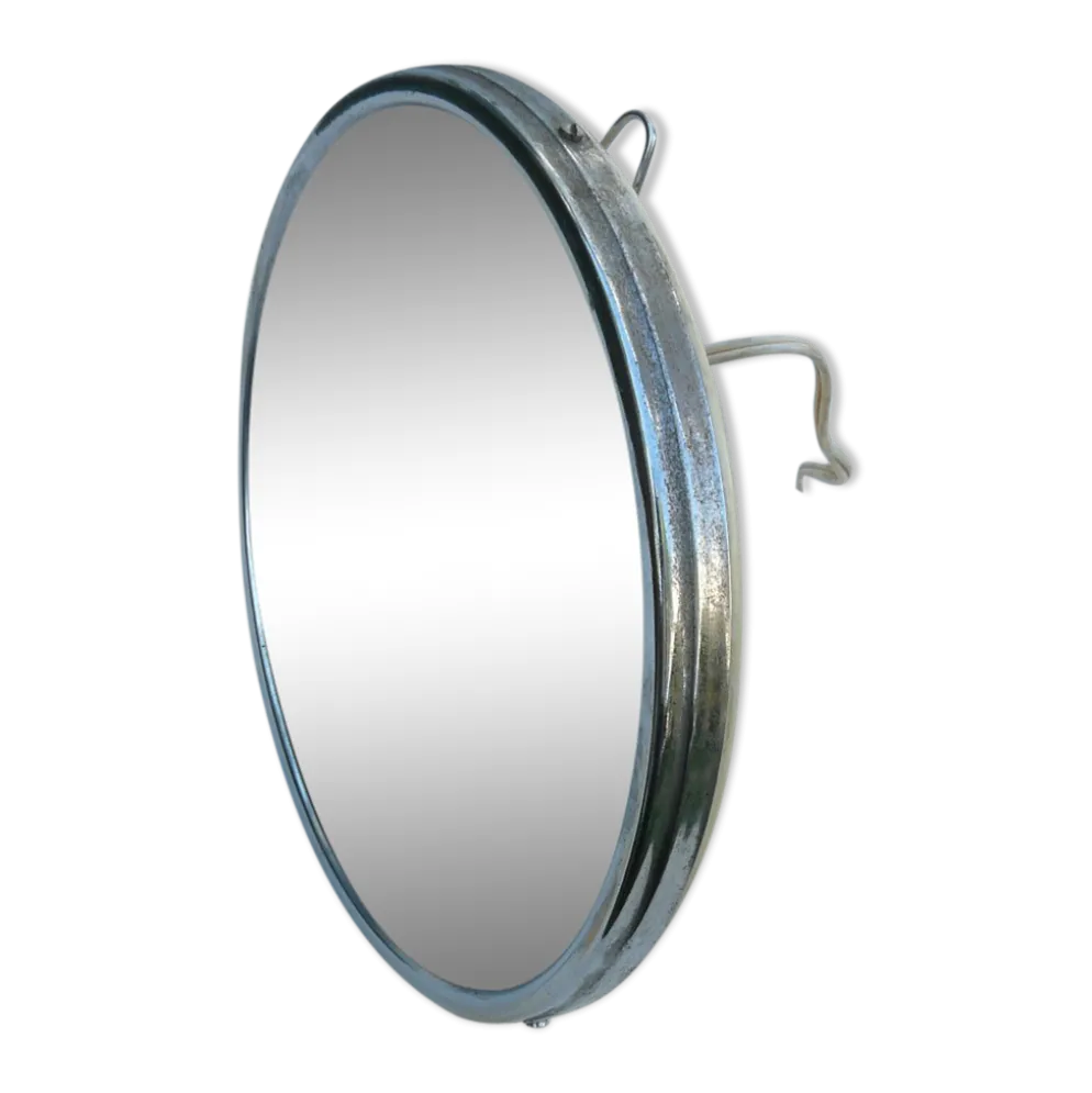 Miroir de barbier grossissant et éclairant vintage 18cm