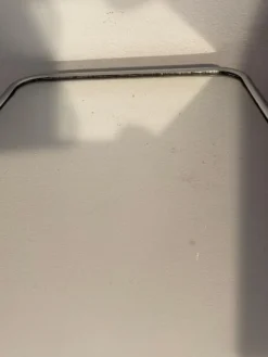 Miroir de barbier à poser en métal argenté