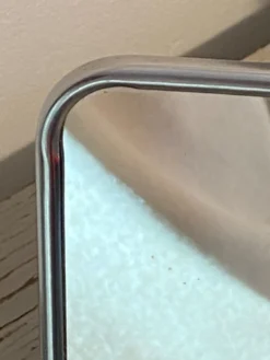 Miroir de barbier à poser en métal argenté