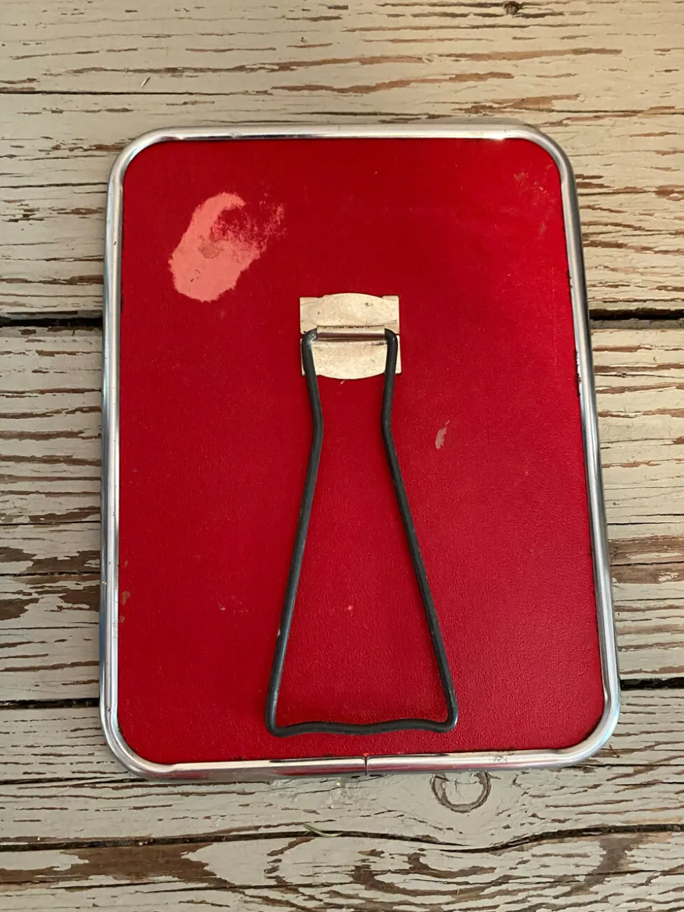 Miroir de barbier à poser en métal argenté