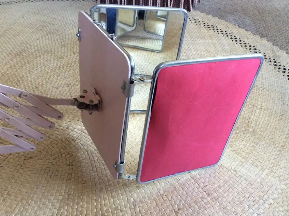 Miroir de barbier sur socle 57x23cm