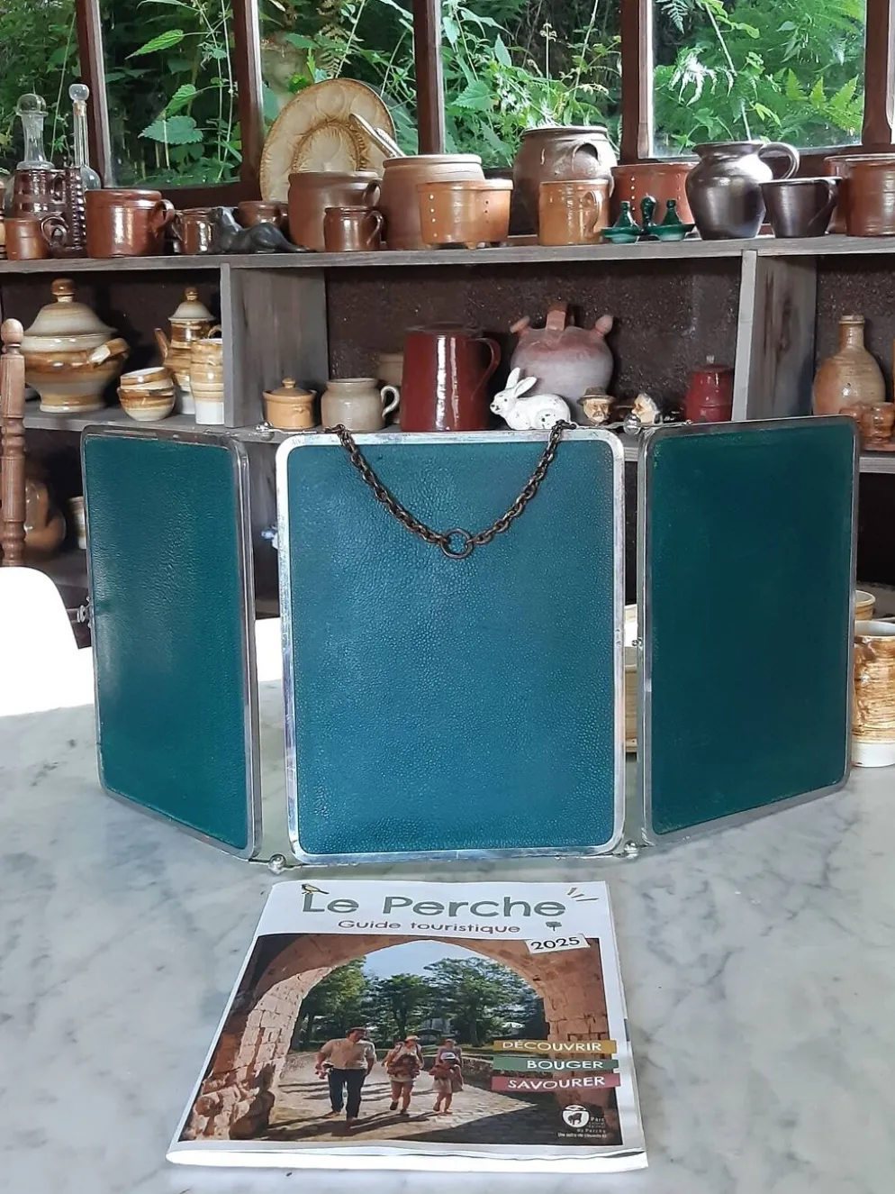 Miroir de barbier triptyque.