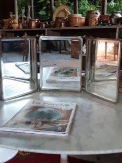 Miroir de barbier triptyque.