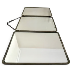 Miroir de barbier triptyque ancien Brot Déposé – miroir au mercure –