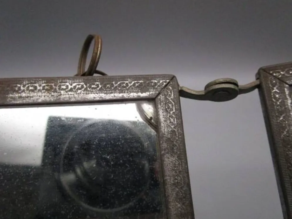 Miroir de barbier triptyque ancien