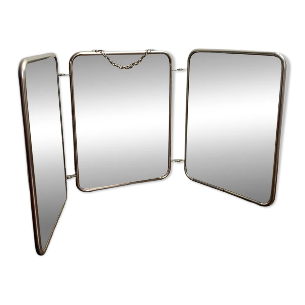 Miroir de barbier triptyque, 1960, dos pied de poule