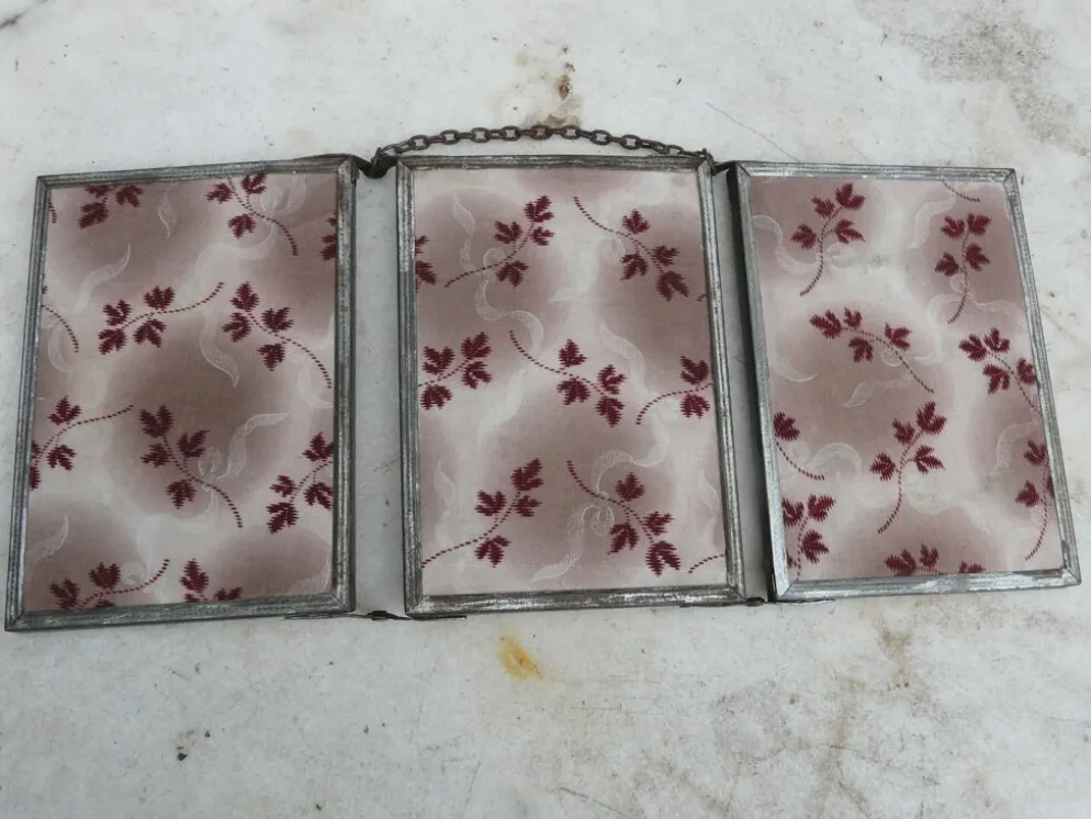 Miroir de barbier triptyque 32x14cm
