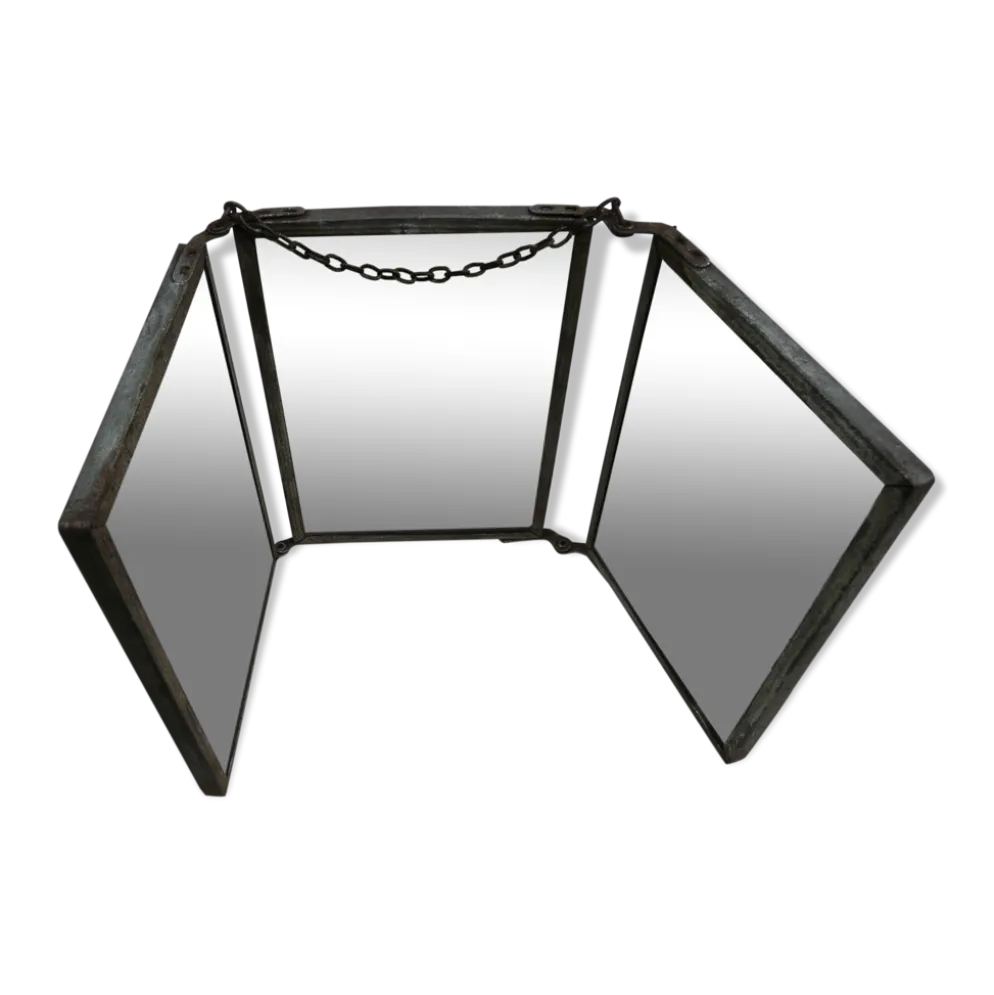 Miroir de barbier triptyque 32x14cm