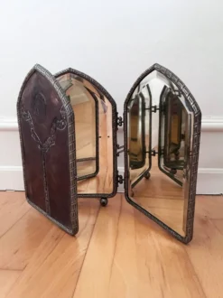 Miroir de boudoir tri-pliant Art Déco, anglais, années 1920