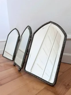 Miroir de boudoir tri-pliant Art Déco, anglais, années 1920