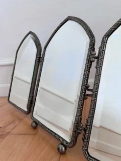 Miroir de boudoir tri-pliant Art Déco, anglais, années 1920