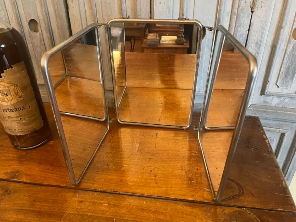 Miroir de coiffeur 3 volets vintage