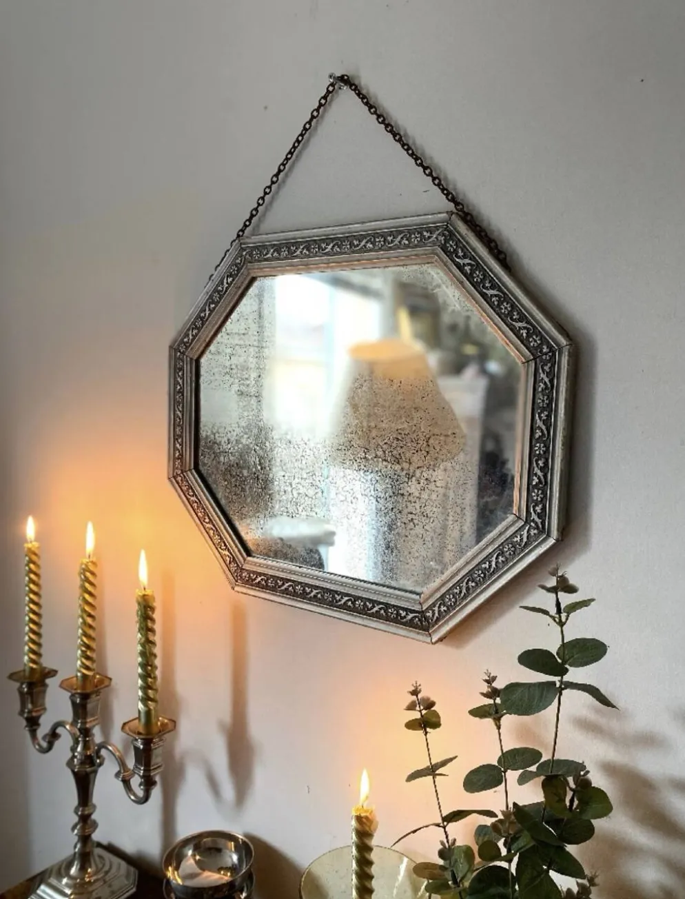 Miroir de courtoisie octogonal 1950