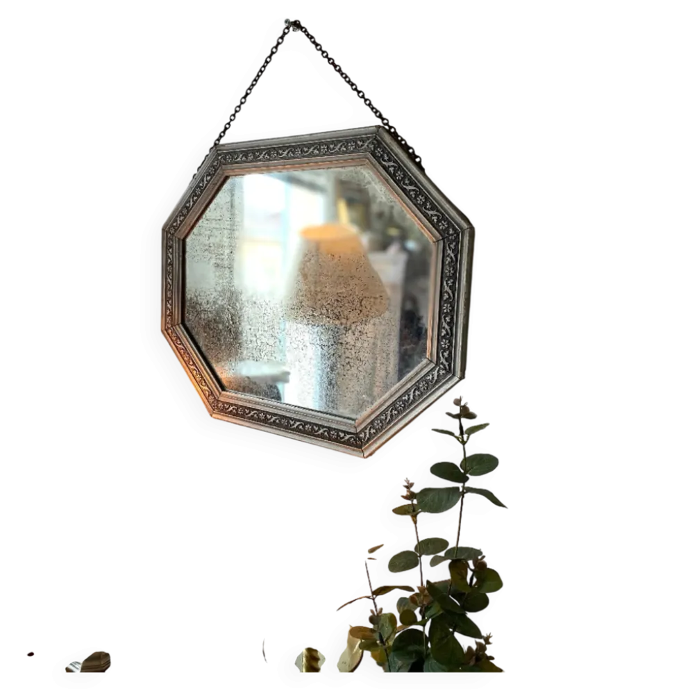 Miroir de courtoisie octogonal 1950