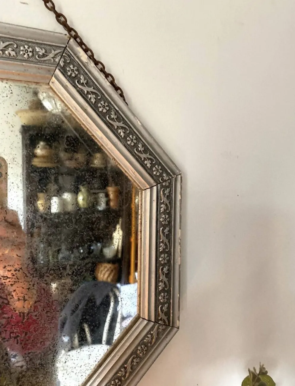 Miroir de courtoisie octogonal 1950
