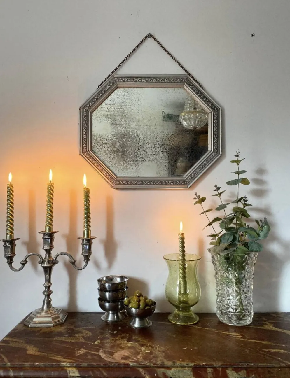 Miroir de courtoisie octogonal 1950