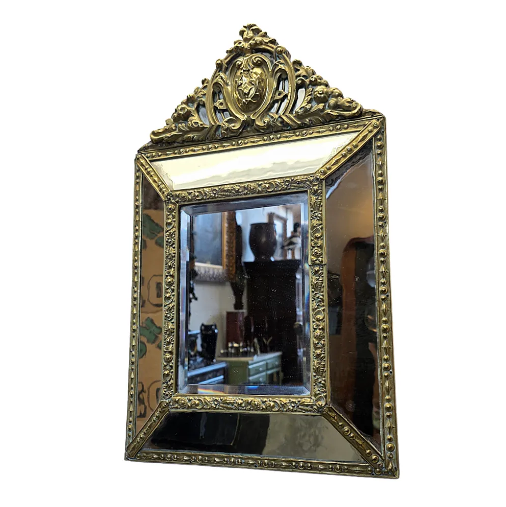 Miroir de coussin français richement décoré du début du 19e siècle