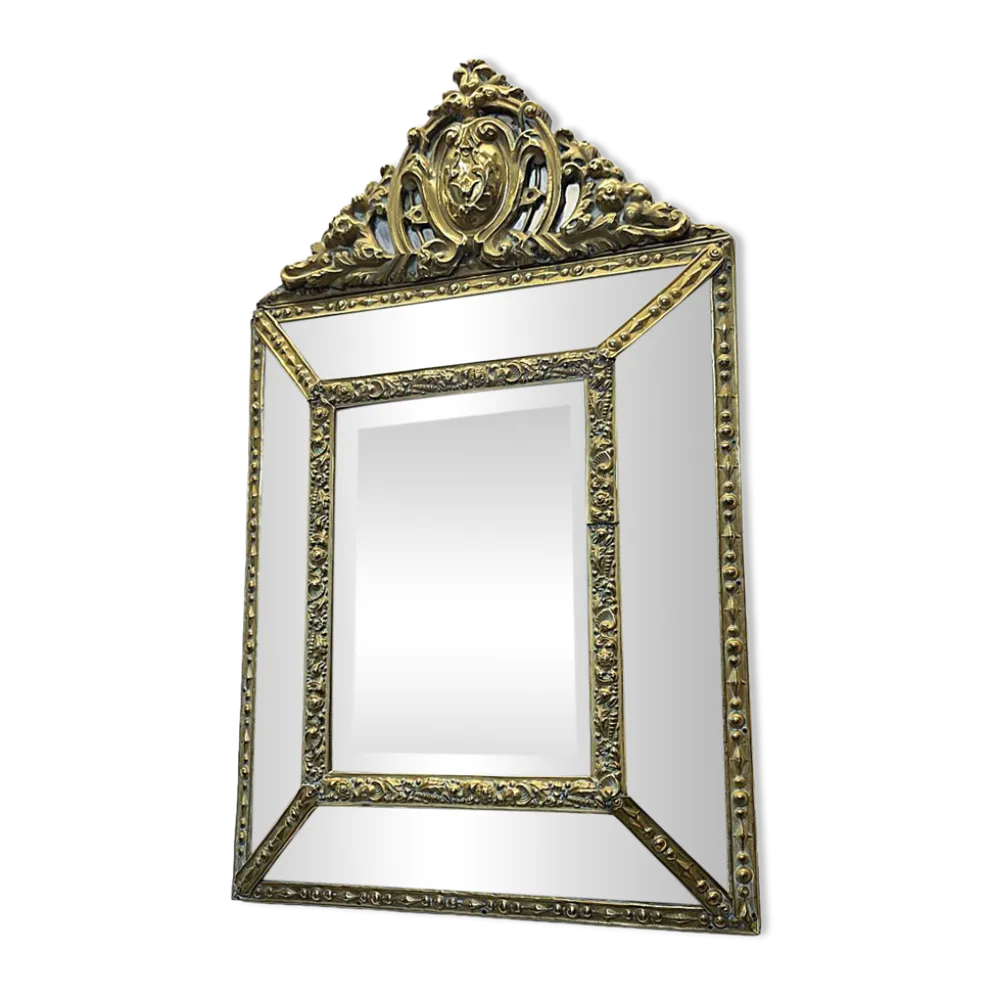 Miroir de coussin français richement décoré du début du 19e siècle