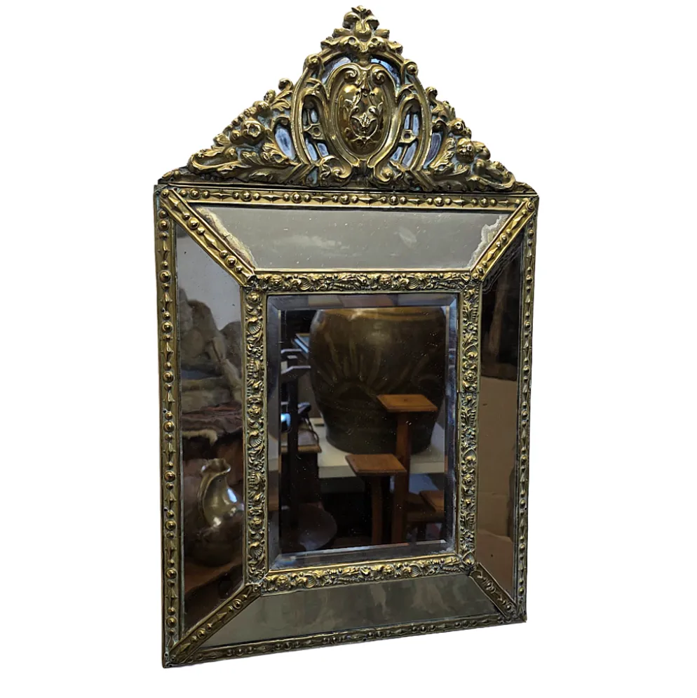 Miroir de coussin français richement décoré du début du 19e siècle