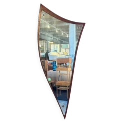 Miroir de forme irrégulière en teck, Danemark années 1960