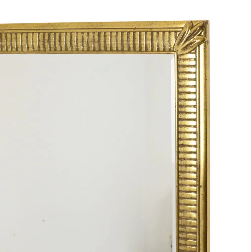 Miroir Deknudt en or Hollywood Regency biseauté 92 cm