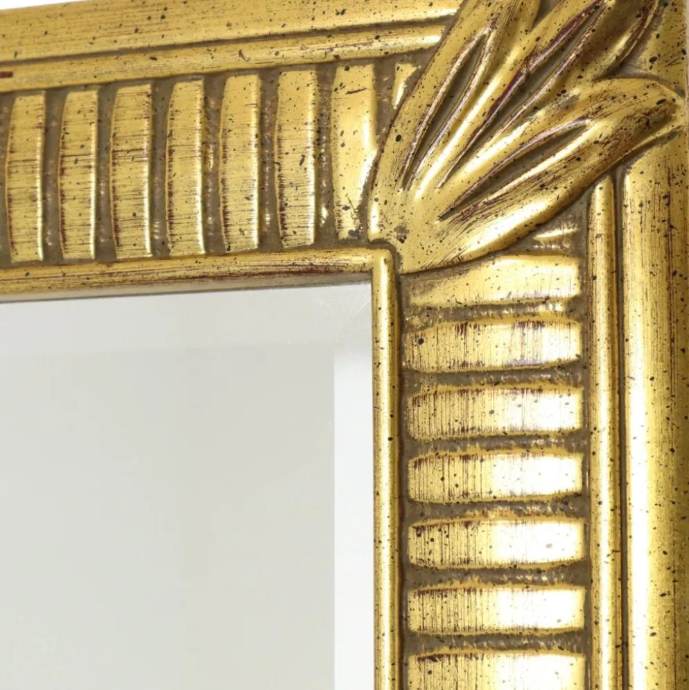 Miroir Deknudt en or Hollywood Regency biseauté 92 cm