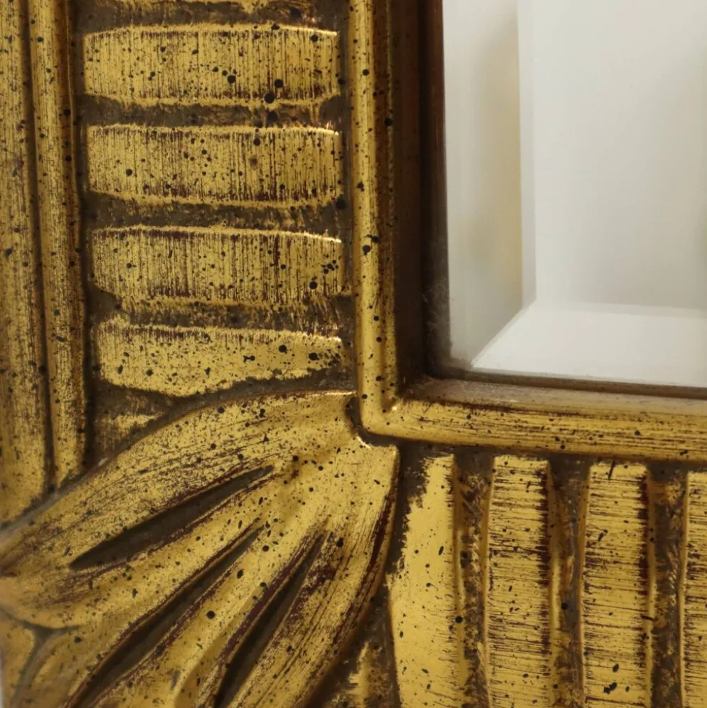 Miroir Deknudt en or Hollywood Regency biseauté 92 cm