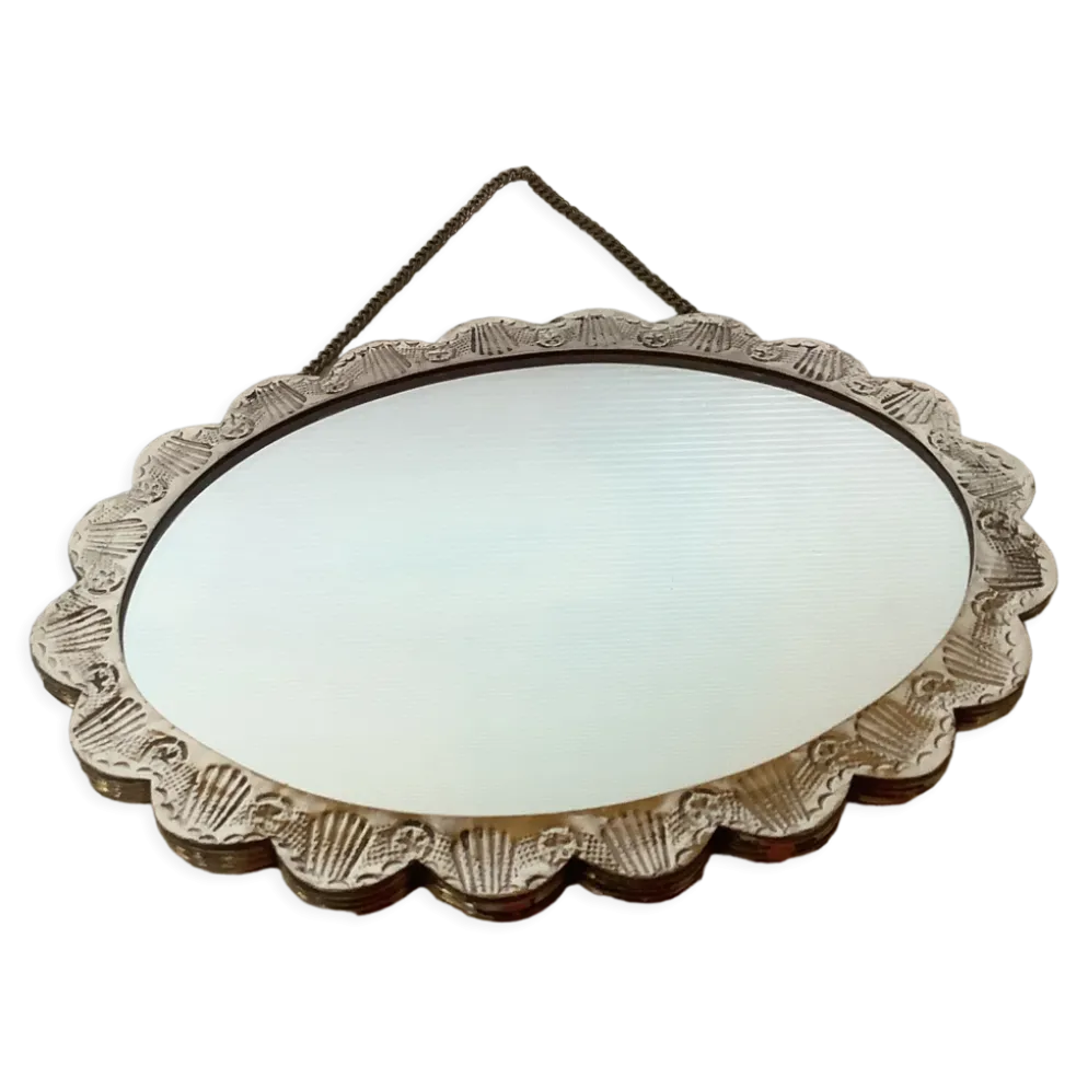 Miroir de mariée argent turc style ottoman fleurs en relief
