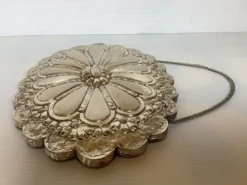 Miroir de mariée argent turc style ottoman fleurs en relief